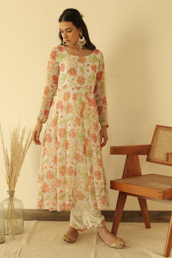 Zaheen Floral Anarkali Set