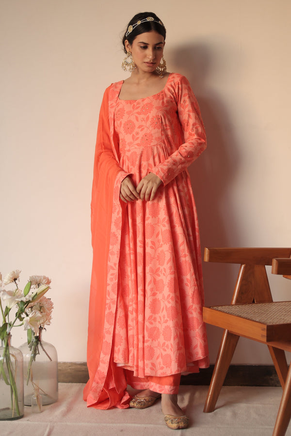 Mayera Coral Anarkali Set