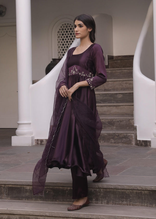 Ghazal Raisin Anarkali Set