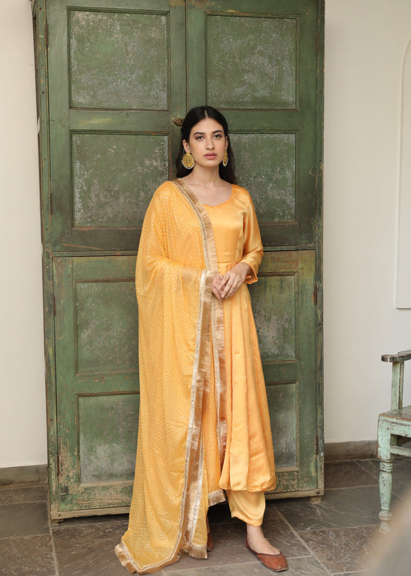 Kaaya Yellow Anarkali Set