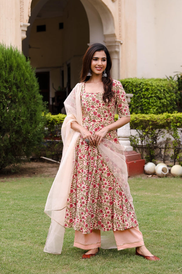 Seher Handblock Print Anarkali Set