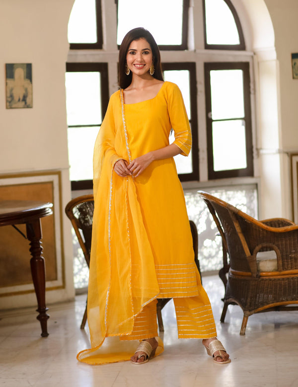 Sara Yellow Cotton Set